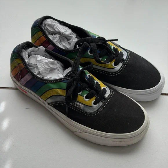 Vans Black Multicolor Stripe Sneakers - Picture 3 of 10